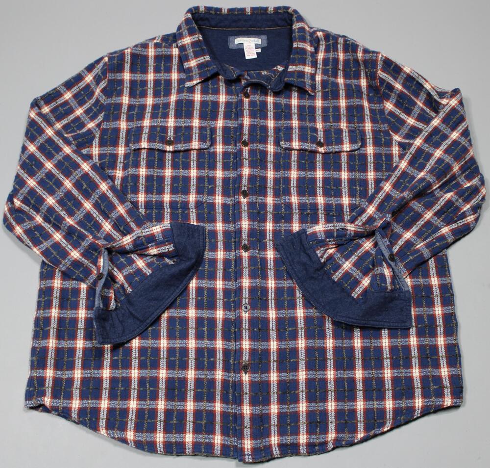 Carbon2Cobalt Shirt Mens XL Blue Red Plaid Flannel Button Down Style 139827
